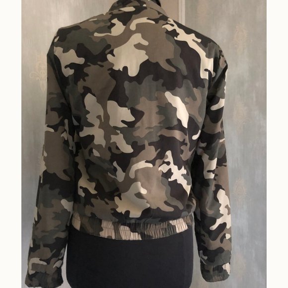 Mango Women's Reversible Camo Print Bomber Jacket, Size Medium - Picture 6 of 8